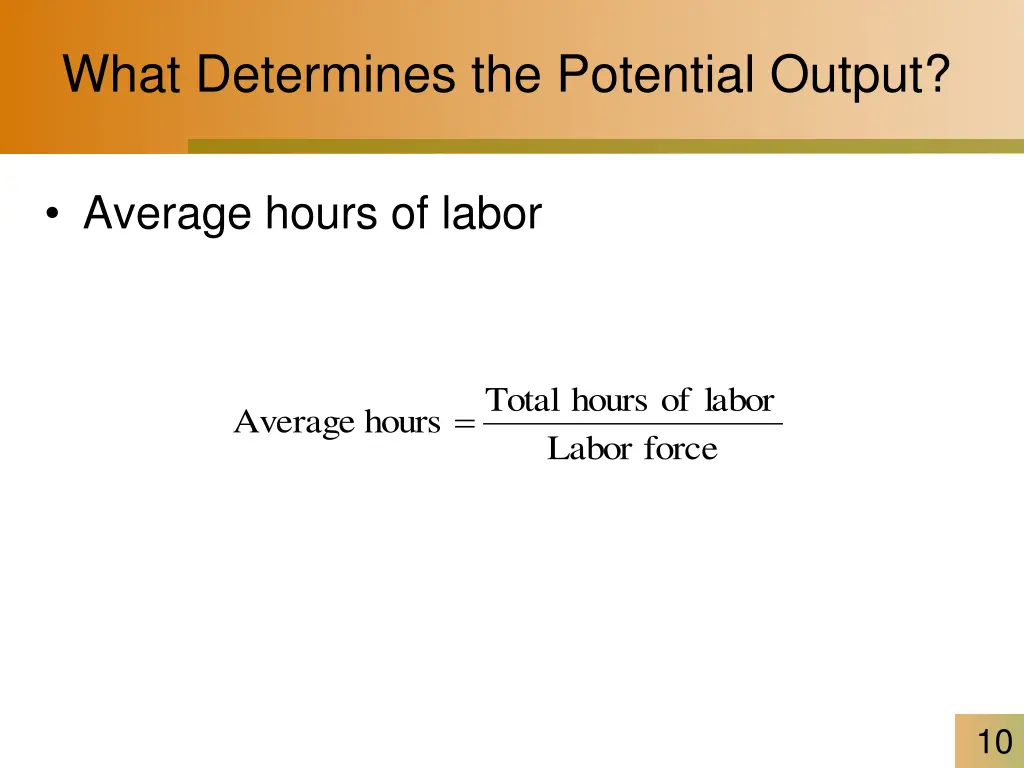 what determines the potential output 1
