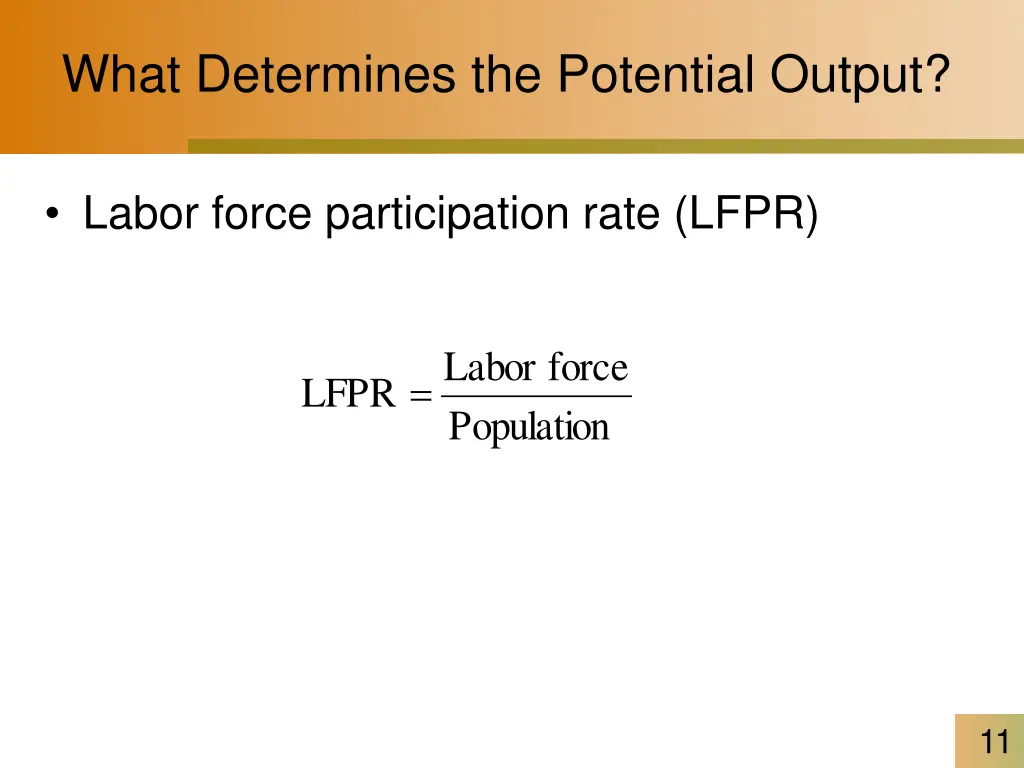 what determines the potential output 2