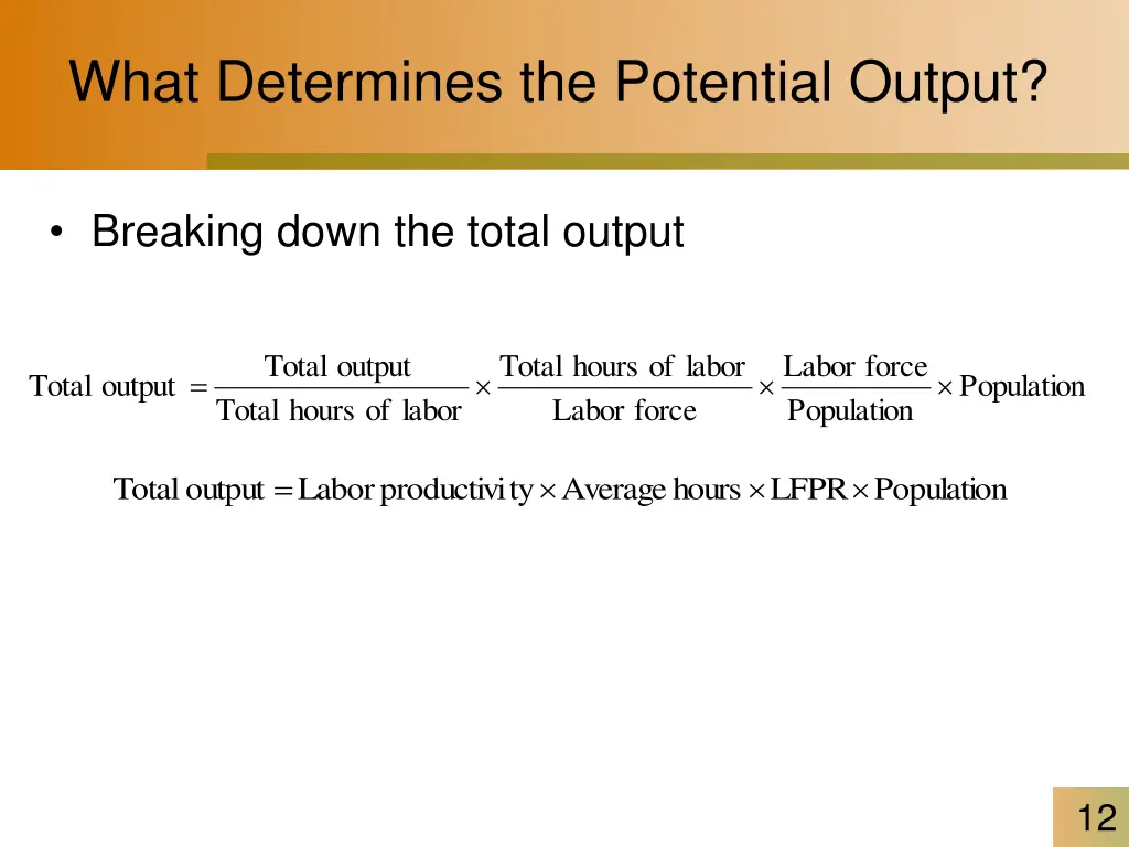 what determines the potential output 3