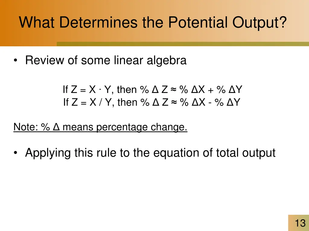 what determines the potential output 4