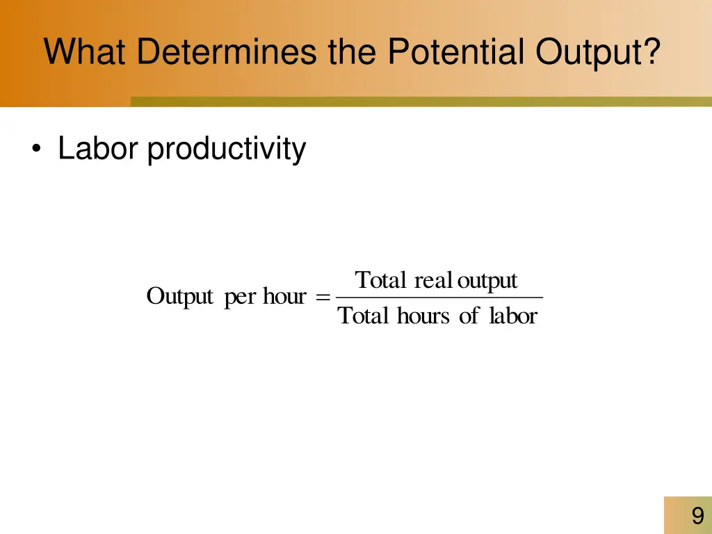 what determines the potential output