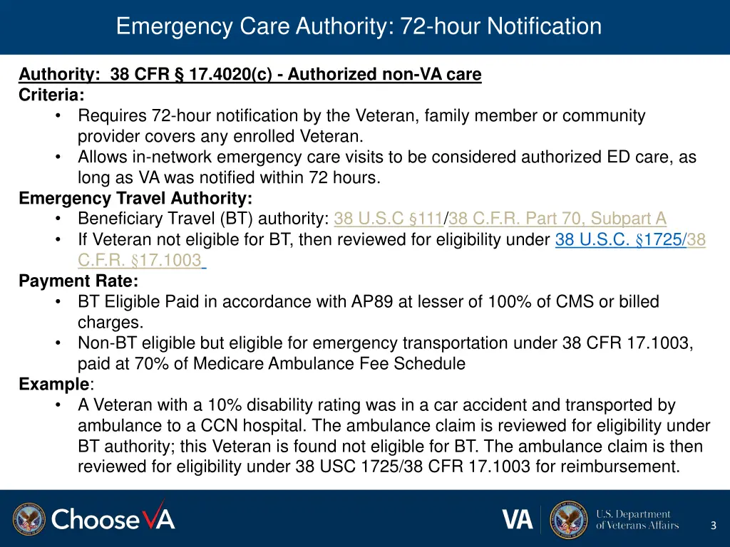 emergency care authority 72 hour notification