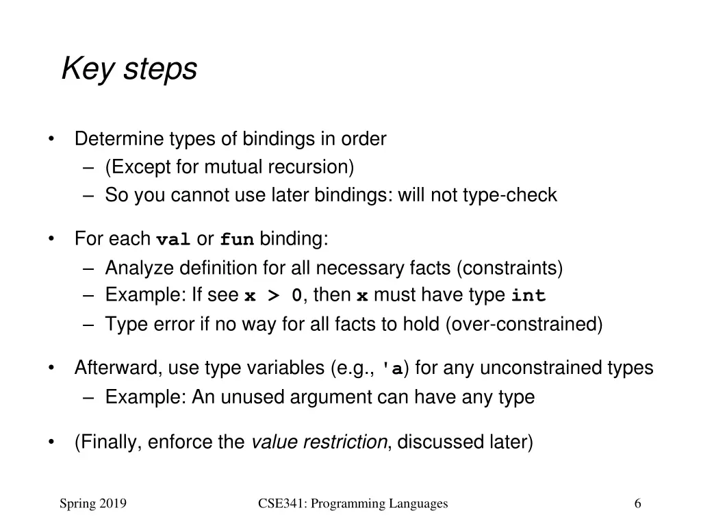 key steps