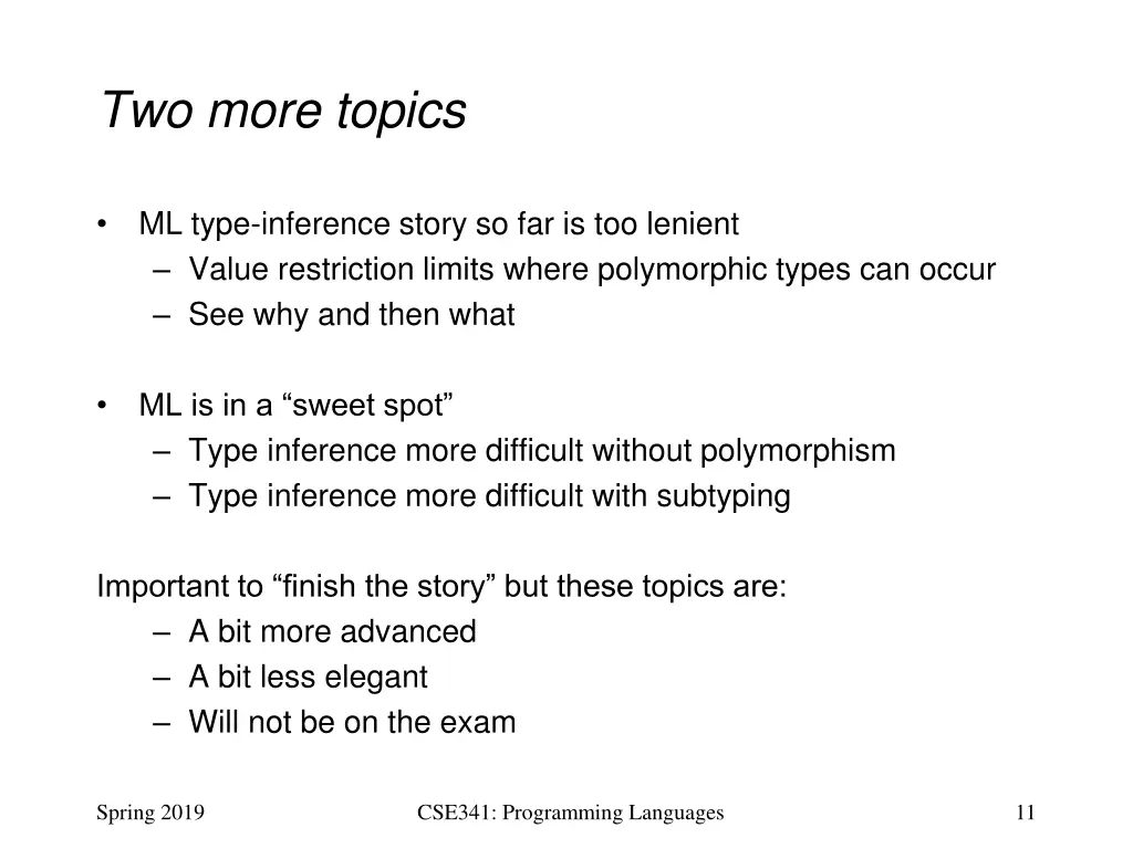 two more topics