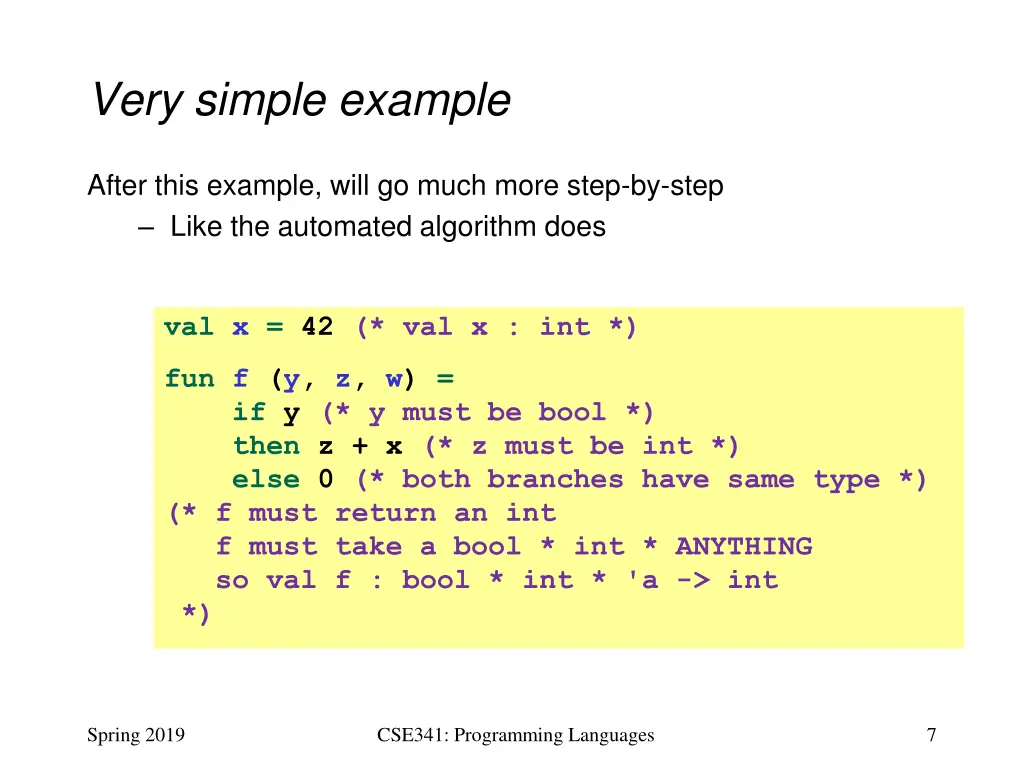 very simple example