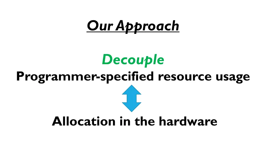 our approach