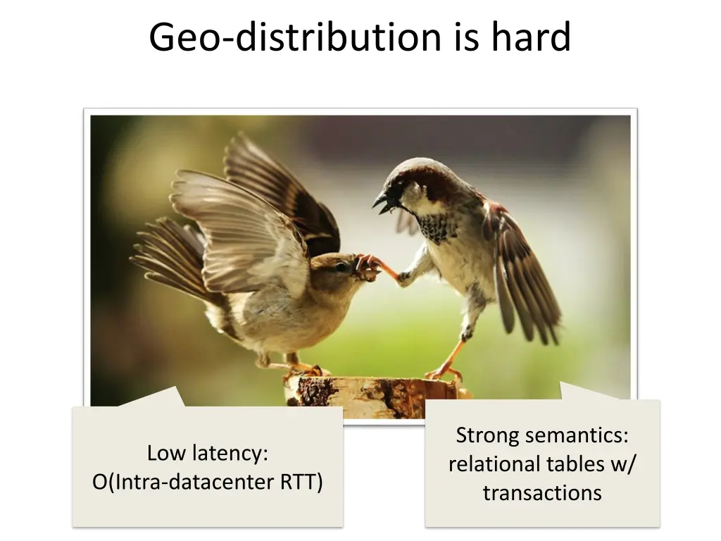 geo distribution is hard