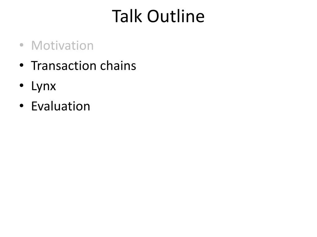 talk outline