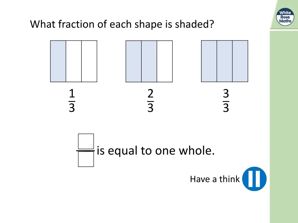 what fraction of each shape is shaded 1