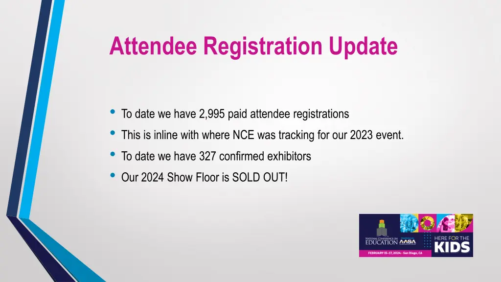 attendee registration update