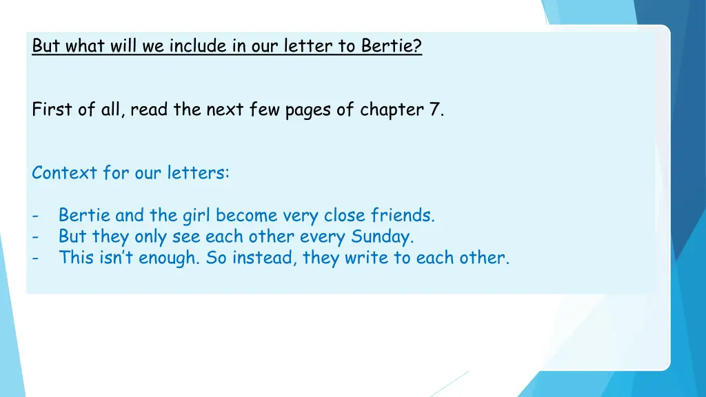 but what will we include in our letter to bertie