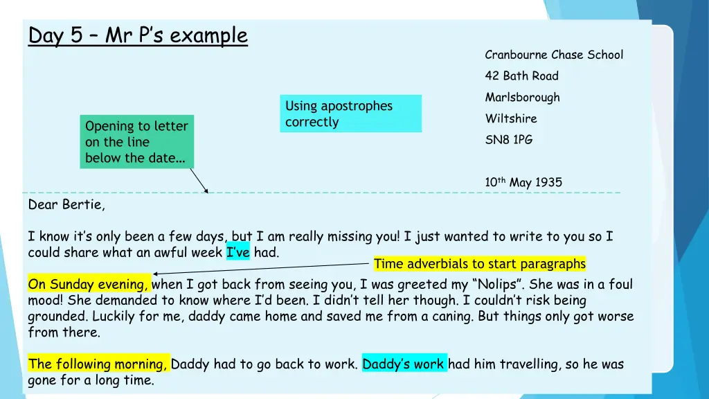 day 5 mr p s example