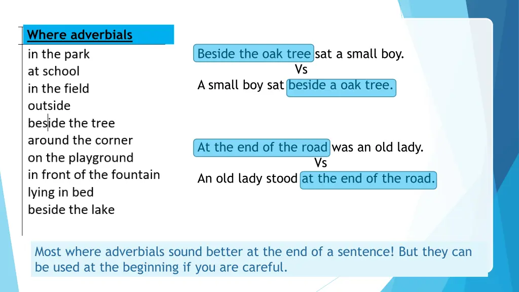 where adverbials