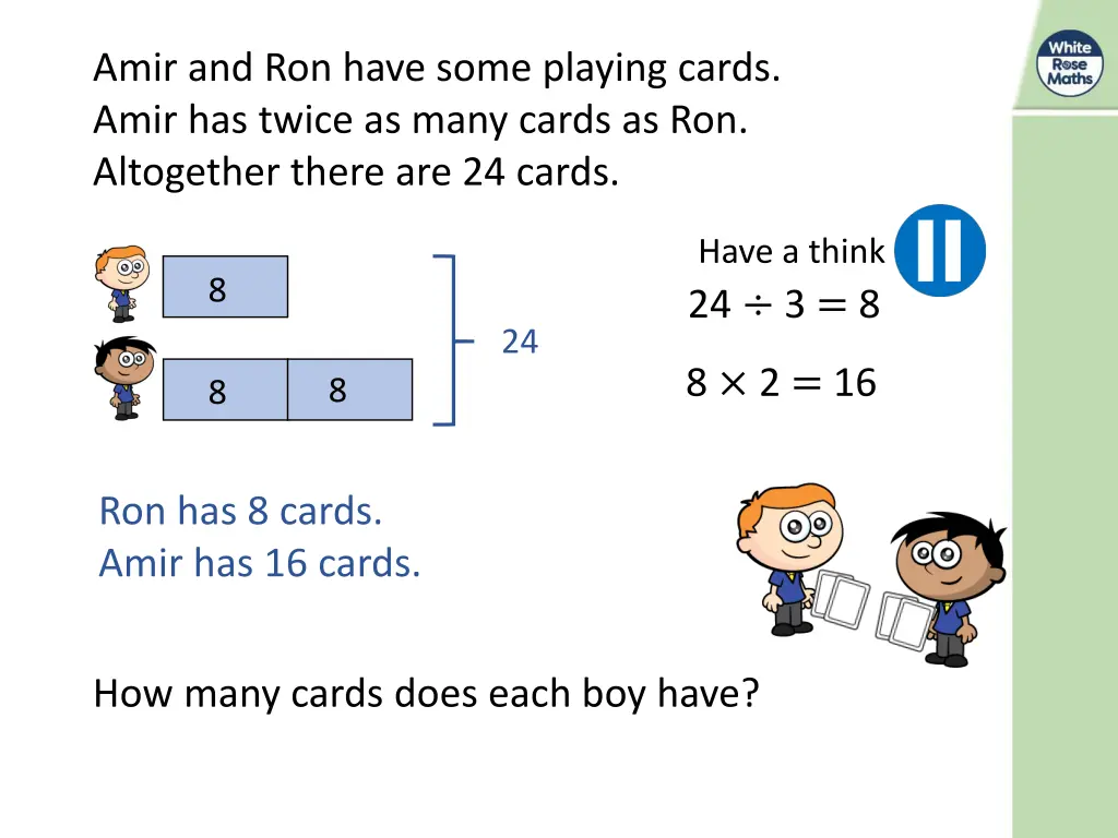 amir and ron have some playing cards amir