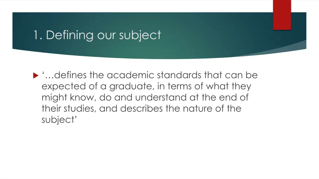 1 defining our subject