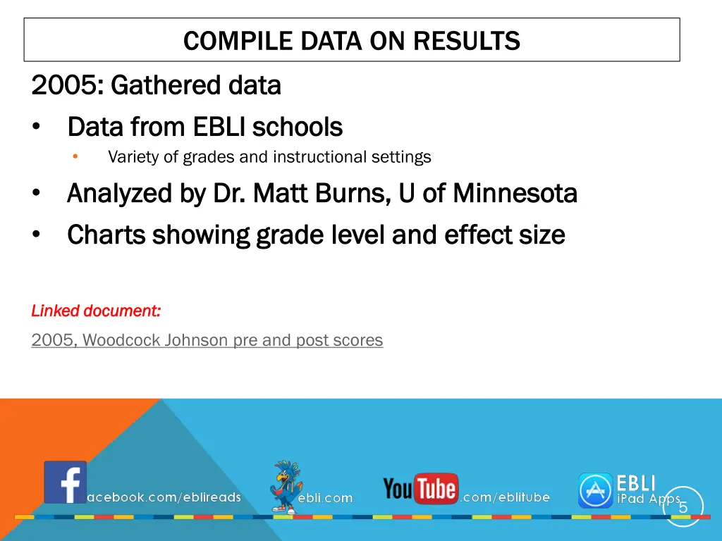 compile data on results 2005 gathered data 2005