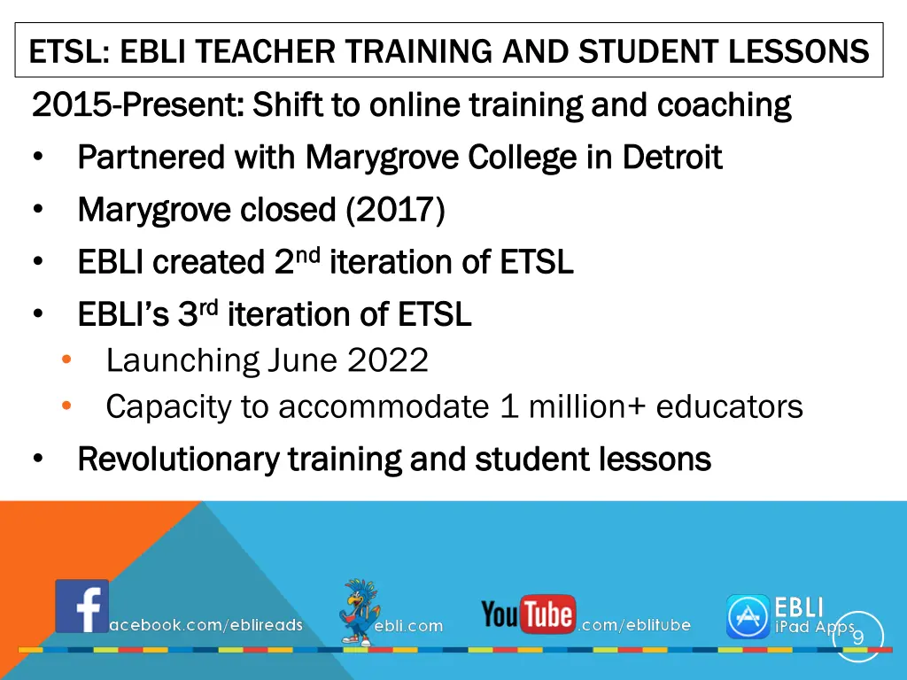 etsl ebli teacher training and student lessons