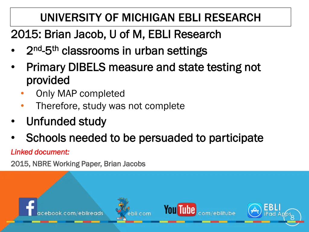 university of michigan ebli research 2015 brian