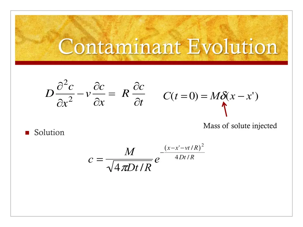 contaminant evolution