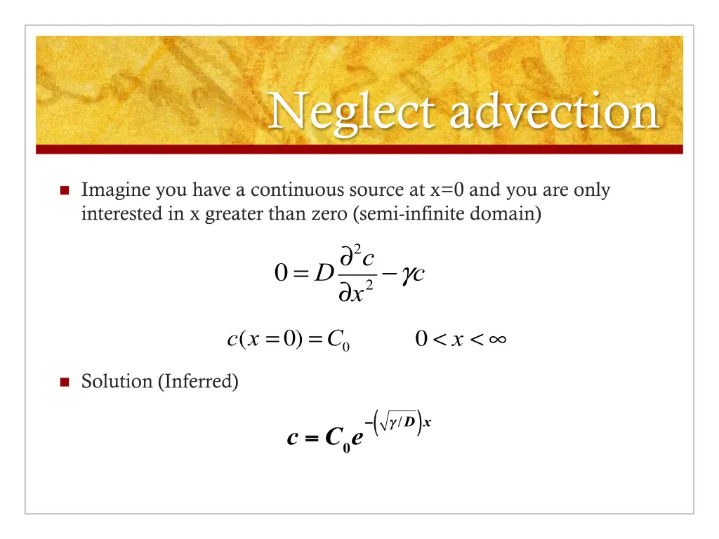 neglect advection