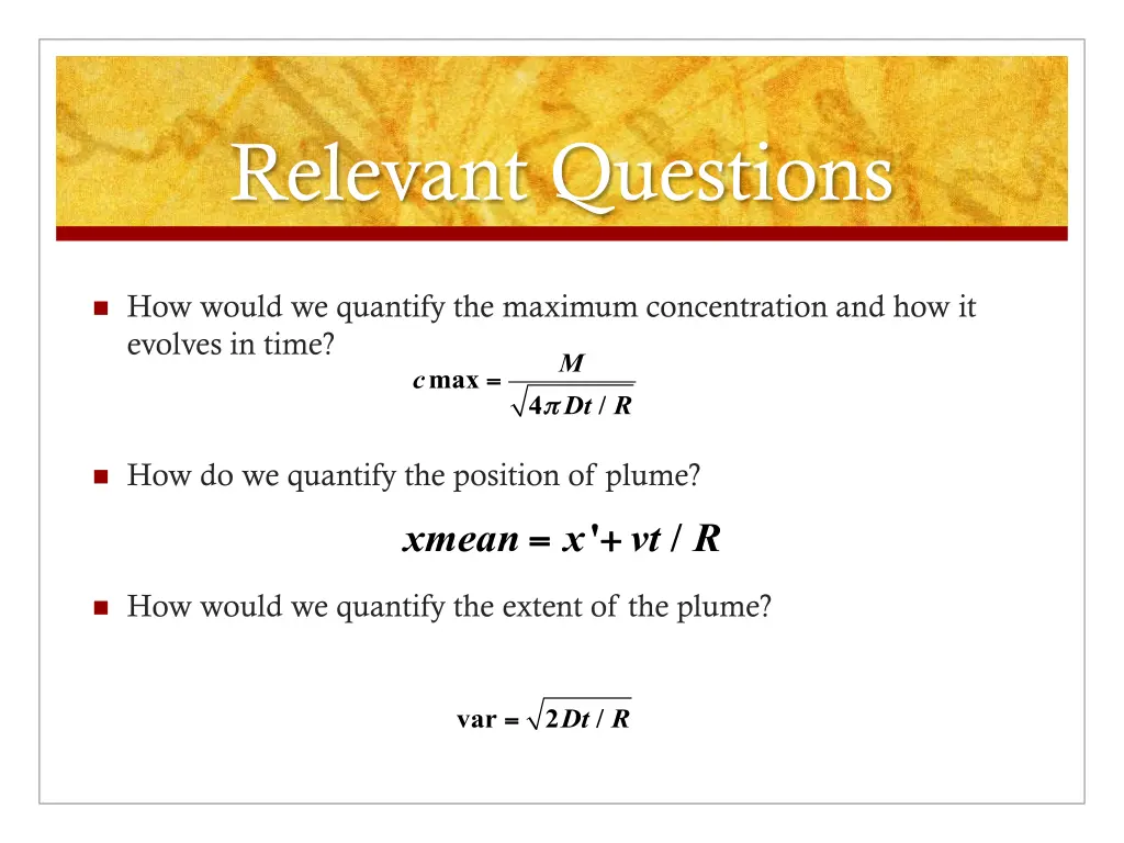 relevant questions