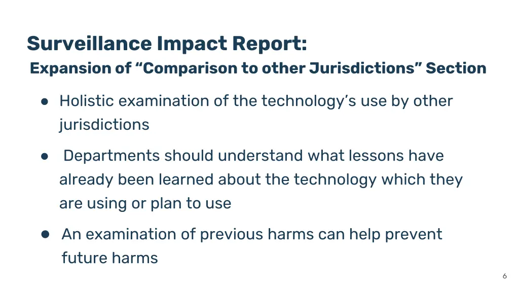 surveillance impact report expansion