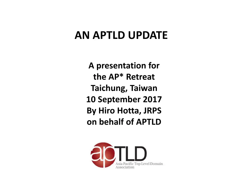 an aptld update
