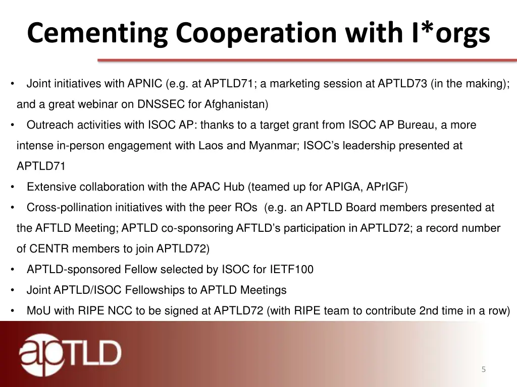 cementing cooperation with i orgs