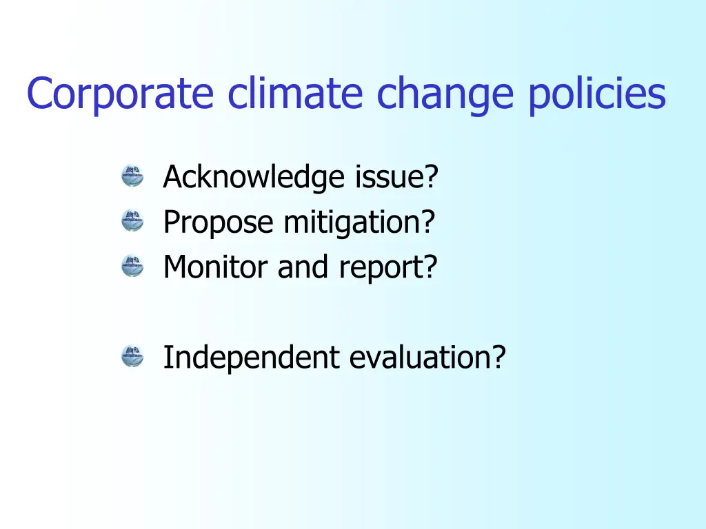 corporate climate change policies