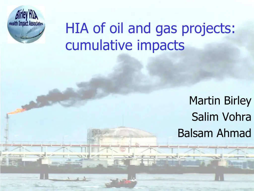 hia of oil and gas projects cumulative impacts