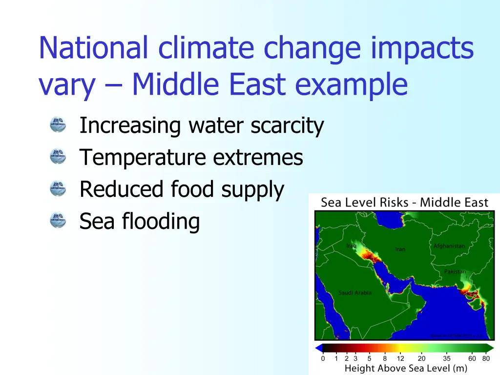 national climate change impacts vary middle east
