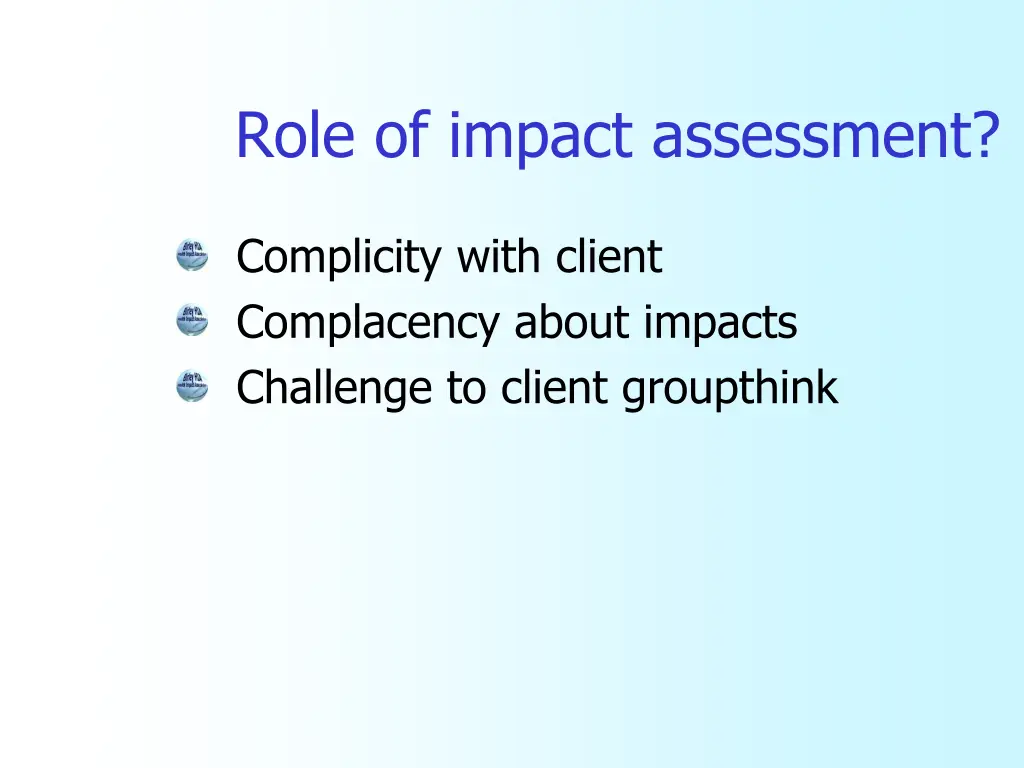 role of impact assessment