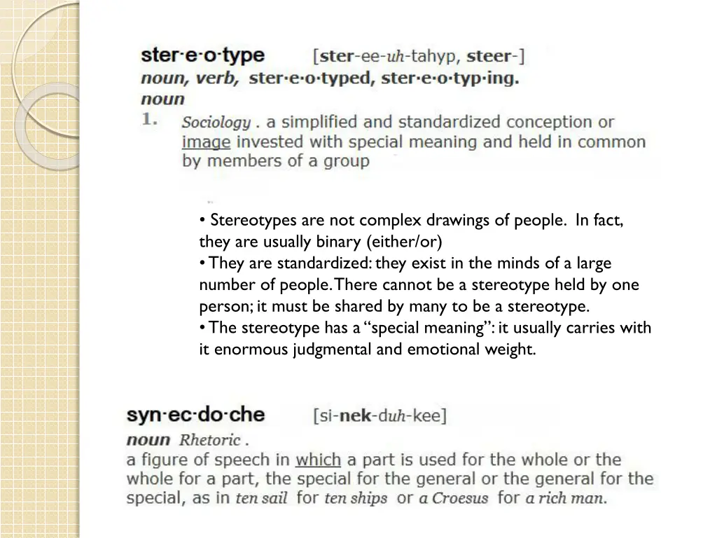 stereotypes are not complex drawings of people
