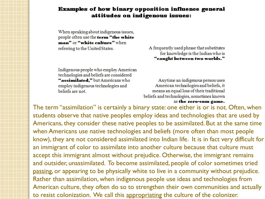the term assimilation is certainly a binary state
