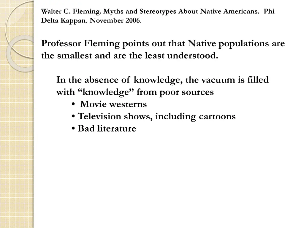 walter c fleming myths and stereotypes about