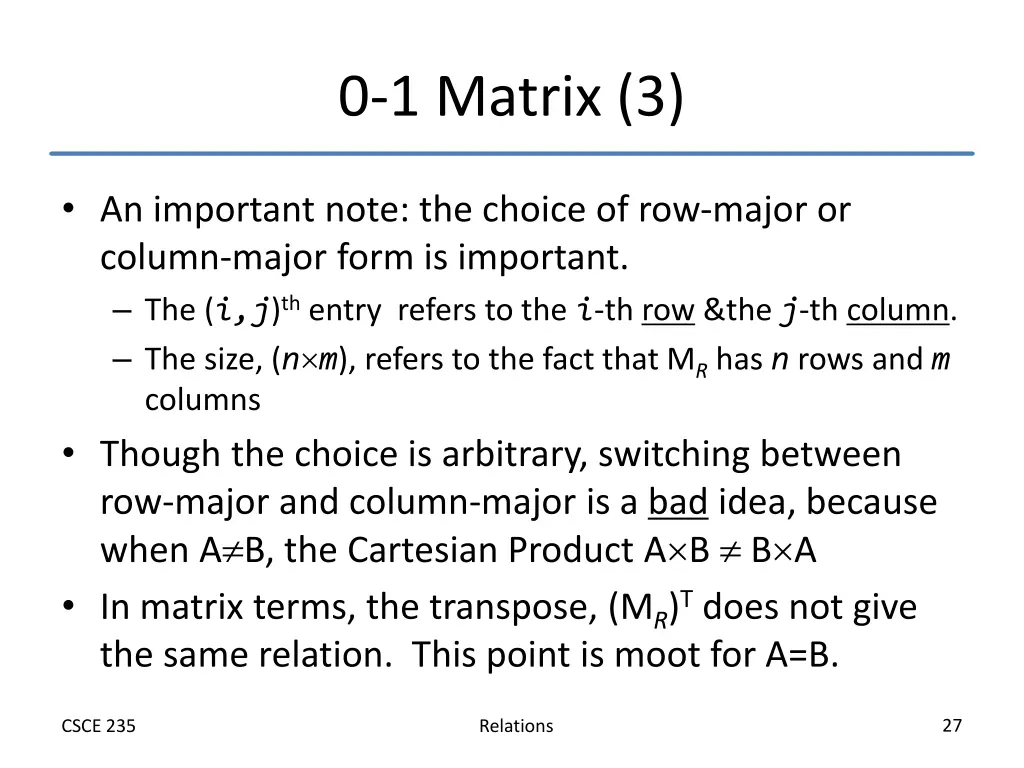 0 1 matrix 3