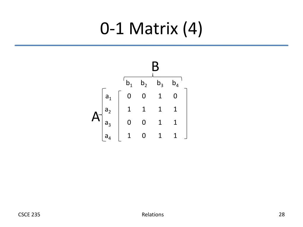 0 1 matrix 4