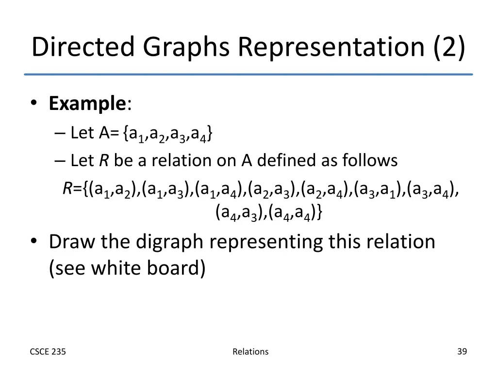 directed graphs representation 2