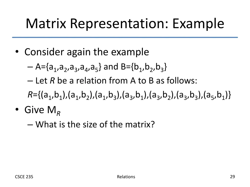 matrix representation example