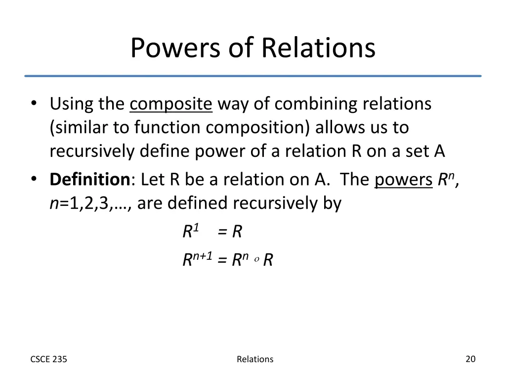 powers of relations