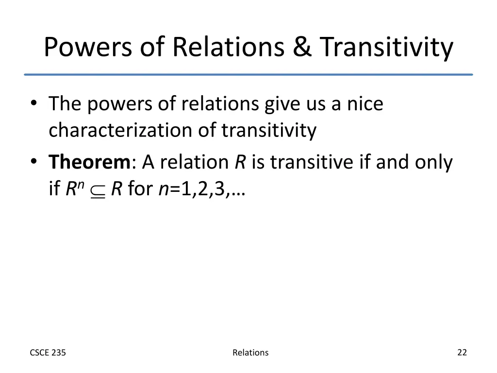 powers of relations transitivity