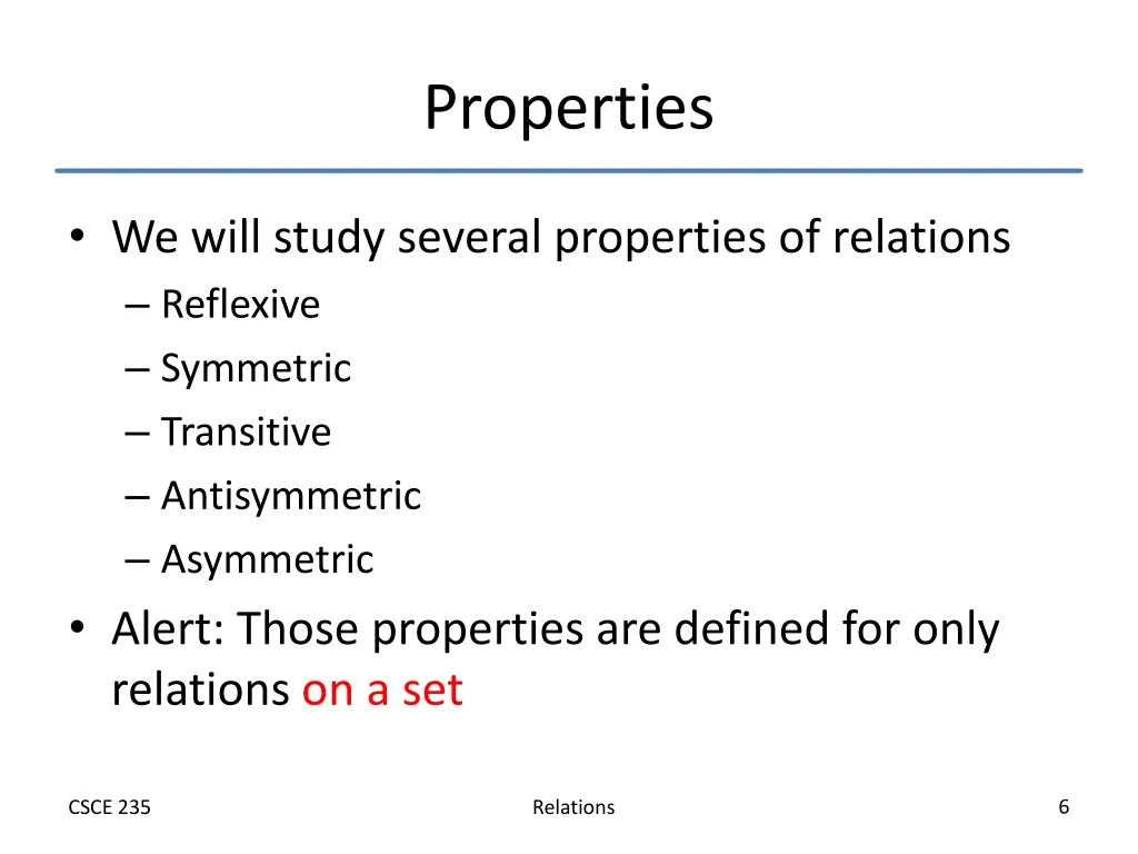 properties
