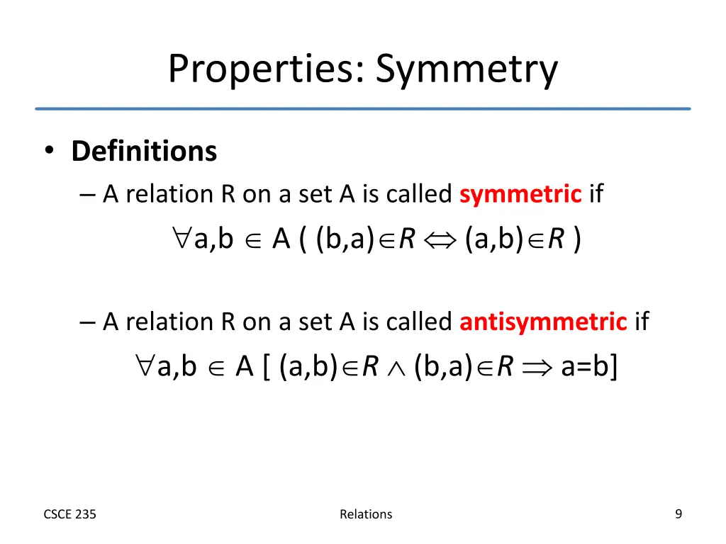 properties symmetry