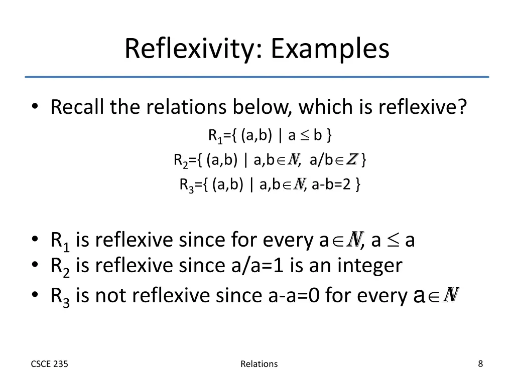 reflexivity examples