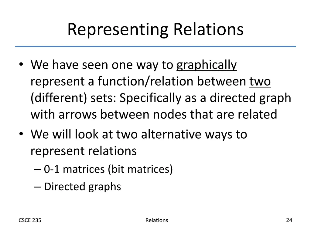 representing relations