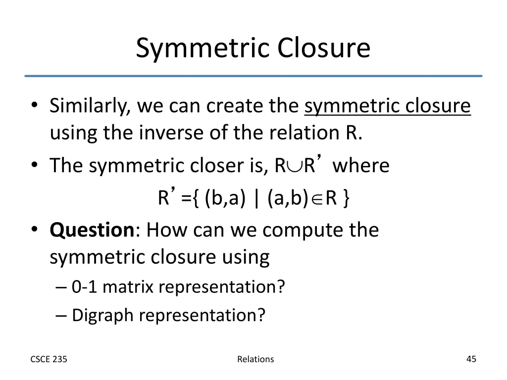 symmetric closure