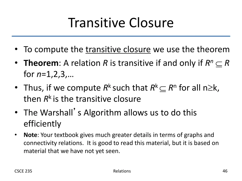 transitive closure