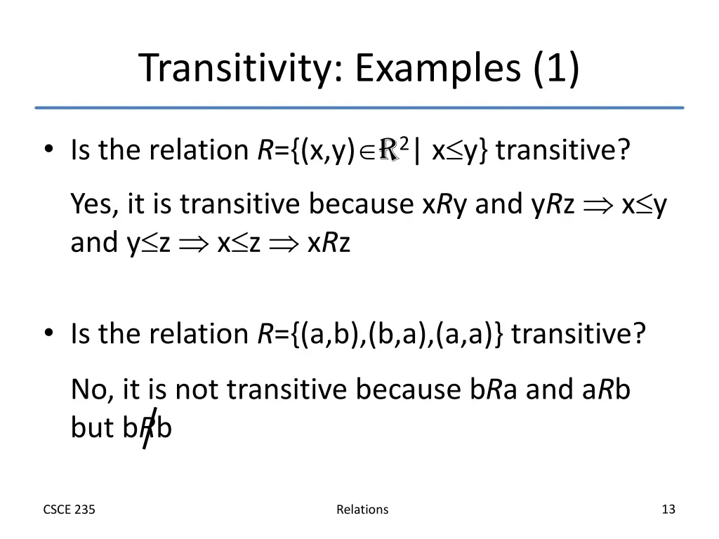 transitivity examples 1