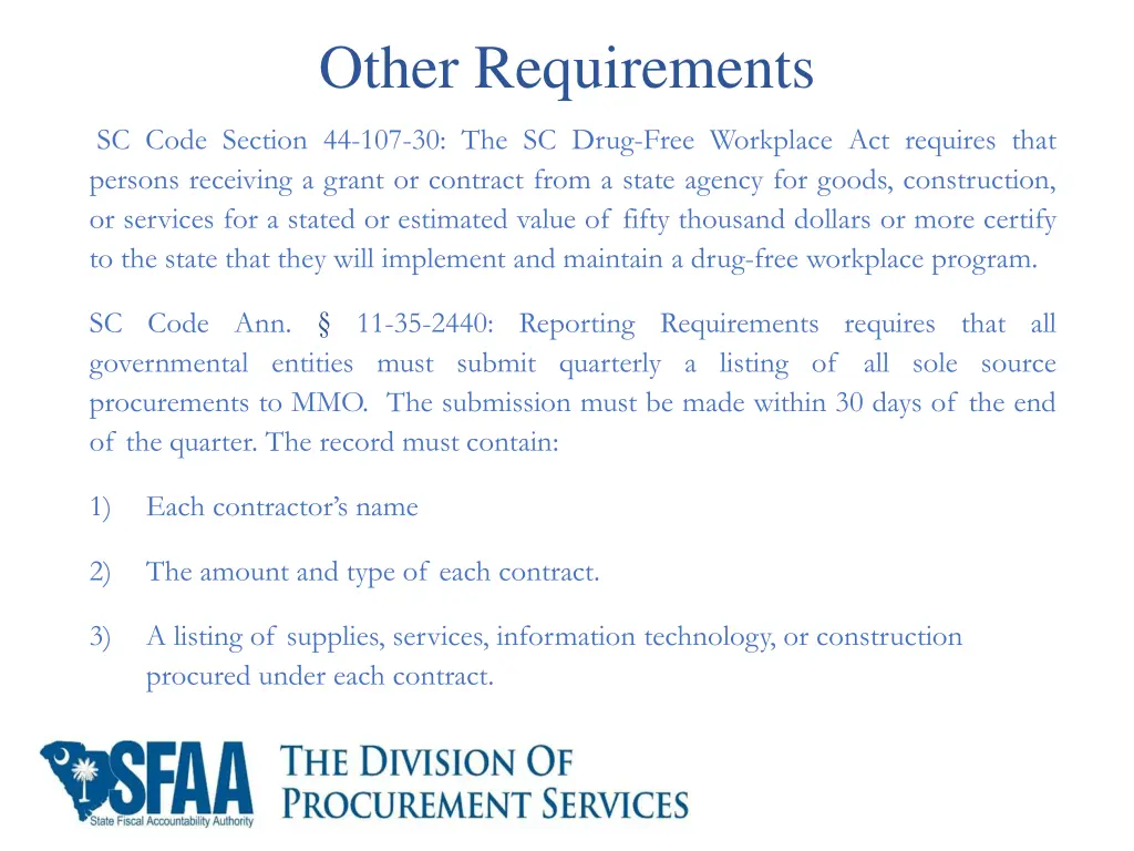 other requirements