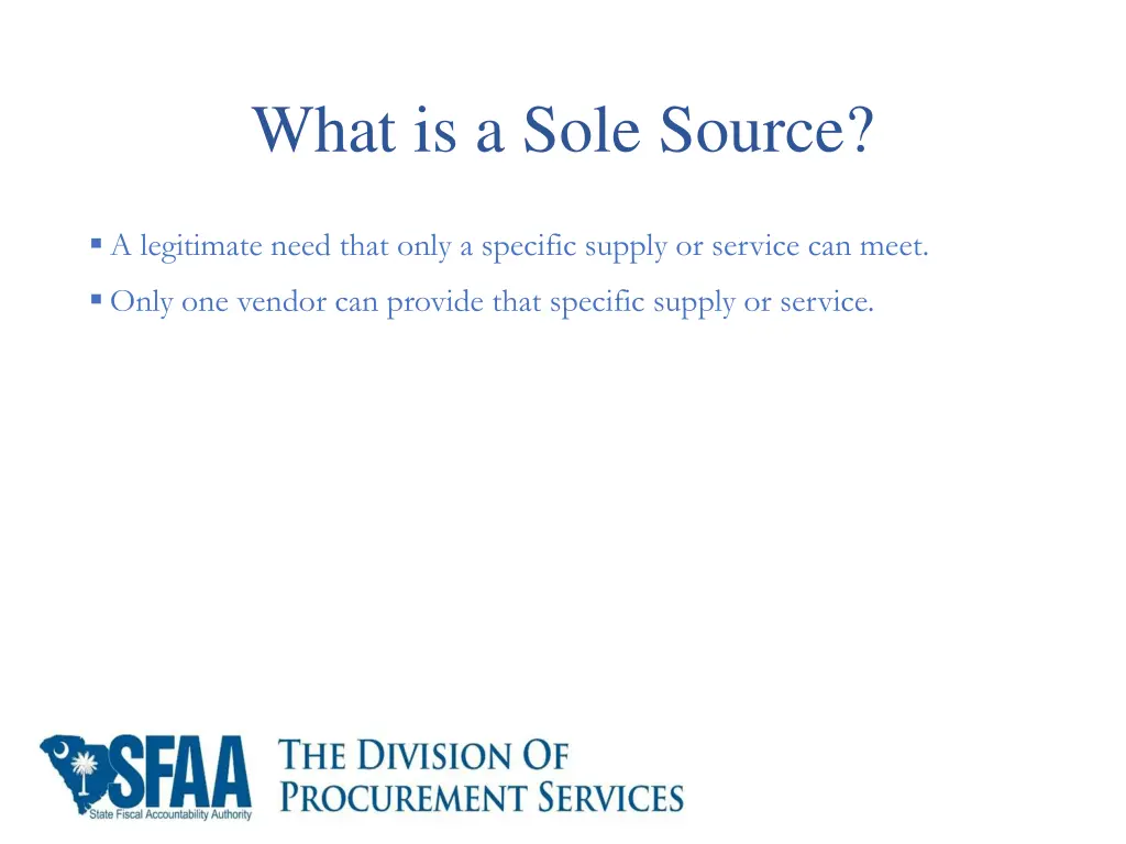 what is a sole source